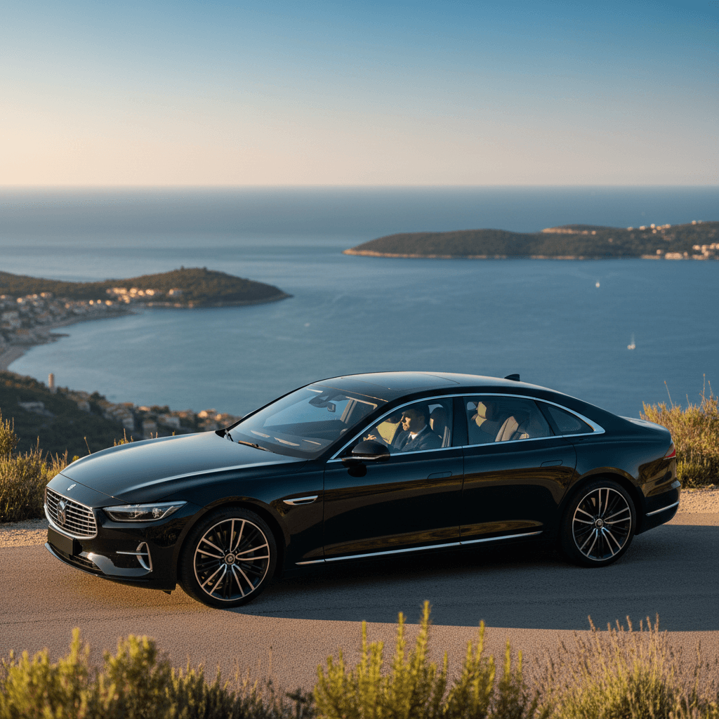 Luxuriöser Private-Transfer-Service mit Meerblick