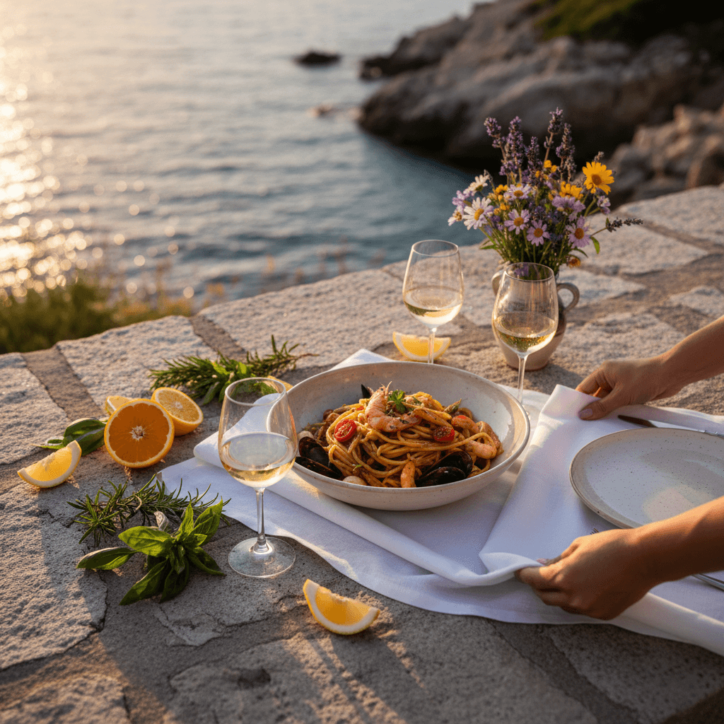 Premium Beachfront Restaurant mit Adriablick