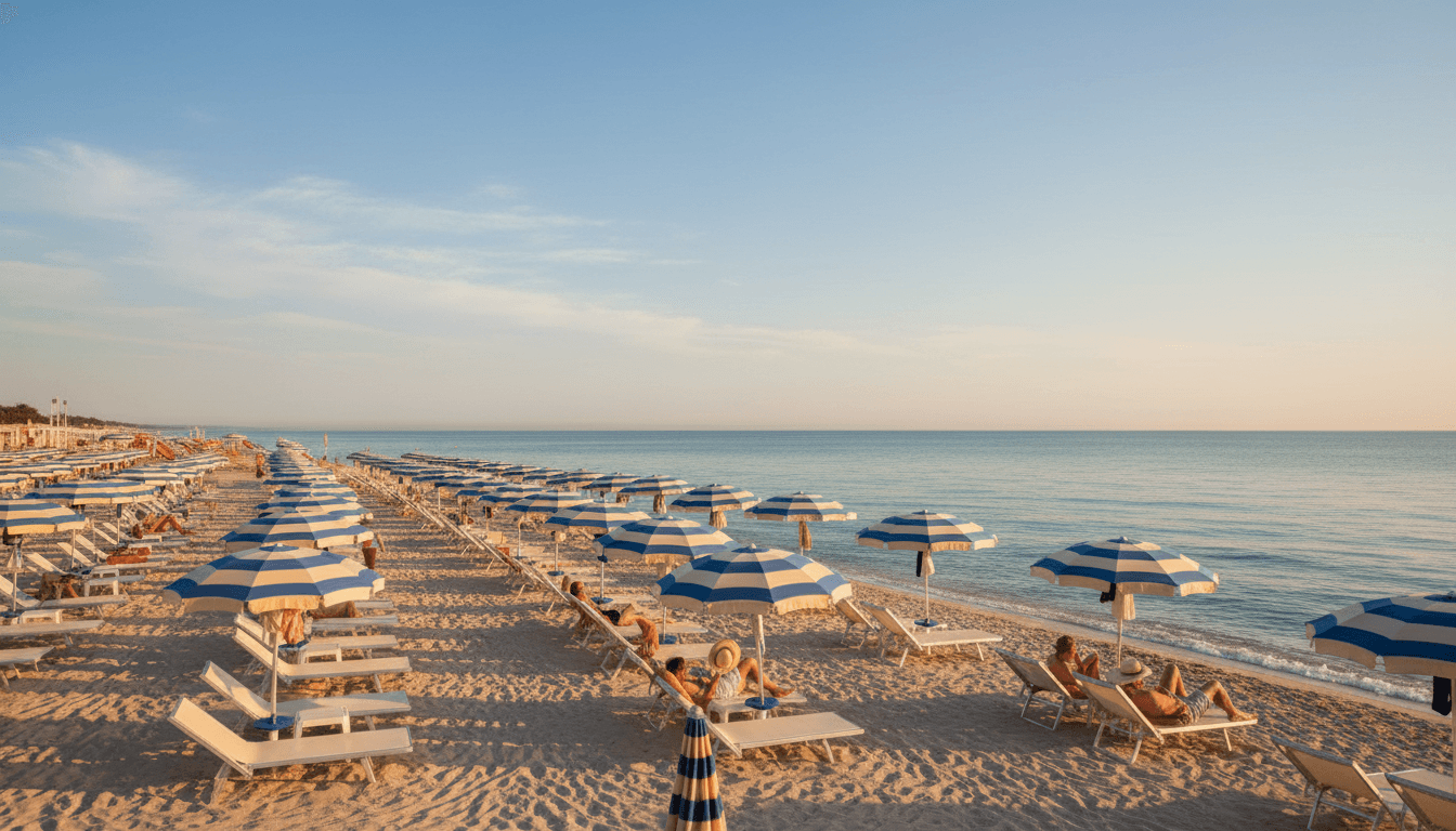 Adriatischer Strand mit kristallklarem Wasser und feinem Sand